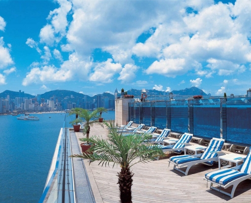 Hotel pool at Harbour Grand, Kowloon, Hong Kong