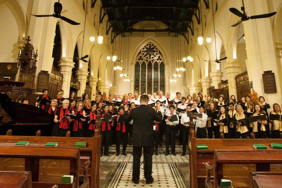 Cecilian Singers performing at Hong Kong church during Christmas